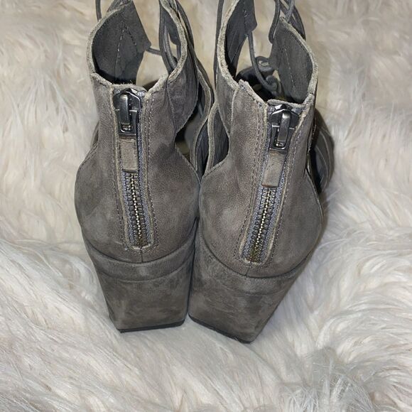 Eileen Fisher Olive coloredWedge Shoes Suede Comfort 7.5 - Picture 3 of 7